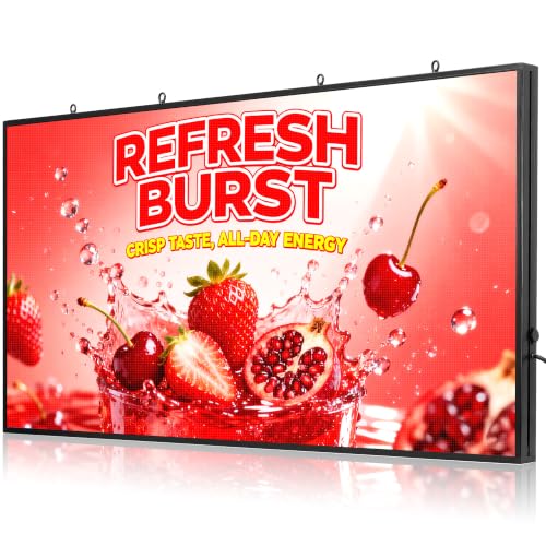 Image of P5 Programmable LED Signs 65 inchx34 inch IP65 Waterproof Outdoor Digital Display with WiFi & USB Control, Full-Color 320x160 SMD Scrolling Text /Image /Video Advertising Board for Business