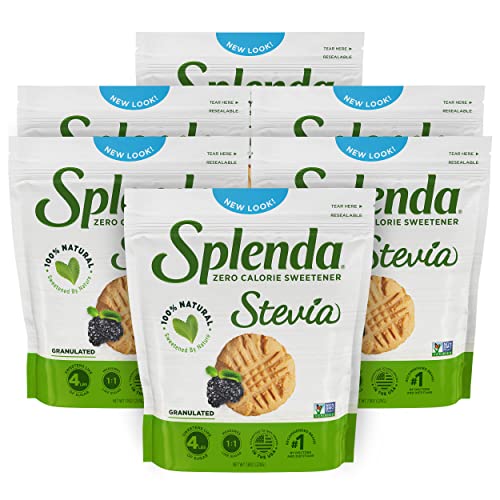 Splenda Naturals Stevia Zero Calorie Granulated Sweetener For Baking: No Calories, All Natural Sugar Substitute With No Bitter Aftertaste 7.8 Ounce Resealable Bag (Pack of 6)