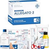 AIESI® kit di reintegro ALLEGATO 2 pacco medicazione per cassetta pronto soccorso aziende meno 3 dipendenti, Conforme DM388/DL81, Made in Italy