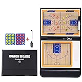 Joyeee Basketball Taktiktafel Tragbar Planen Strategie Coach Board Magnetisch Taktikmappe mit Magnet Radiergummi Marker Stift Ausrüstung Zubehör für Basketballtrainer Geschenke Training Spiele Sport