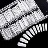 Sargdesign: Diese Ballernägel sind in weißen Farben gestaltet und können in die gewünschte Länge geschert werden. Das durchschnittliche quadratische Design macht Ihre Nägel eleganter und charmanter