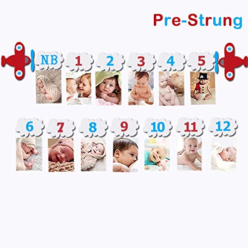 Airplane Time Flies 12 Month Photo Banner Oh How Time Flies Red Plane