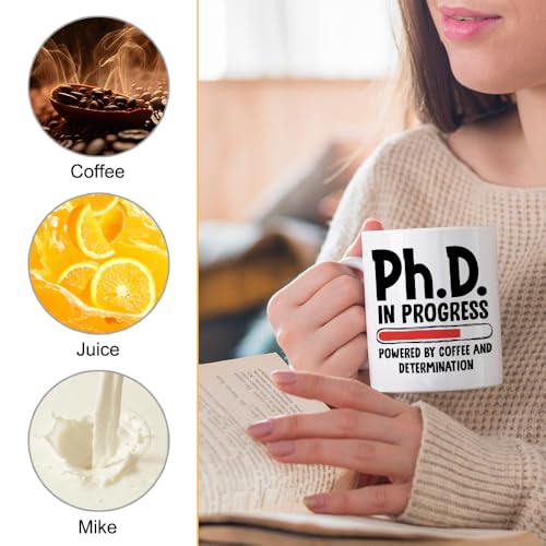 Taza de cerámica para café Ph.D. 11 oz blanca miniatura 3