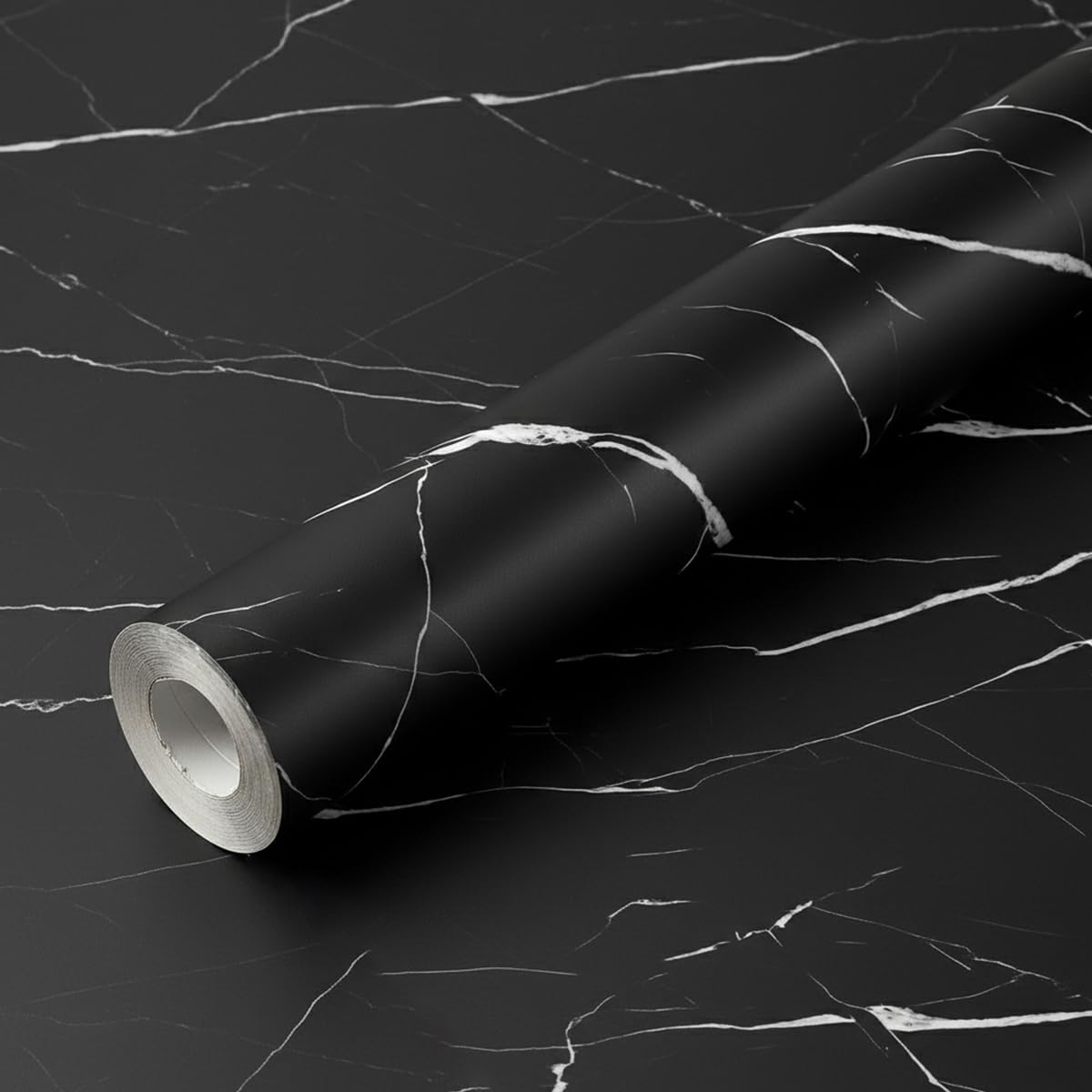 Ambiance - Adhesivo adhesivo para el metro (60 cm x 30 m, adhesivo para cocina, muebles y cuarto de baño, mármol, color negro y blanco