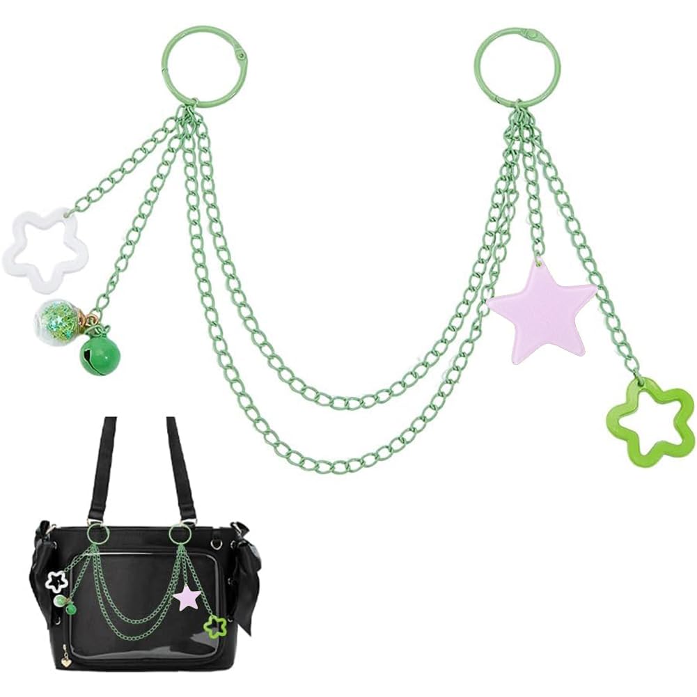 OLYCRAFT Ita Bag Chain Green Bag Purse Charm Chain with Star Pendant Candy Color Chains Charms Ita Bags Accessories DIY Decoration Bag Accessory Pin Decorative Chains for Women Handbags Decor