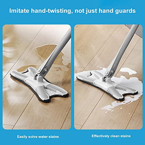Nass- und Trockenwischer, 360 Grad freie Drehung, Mikrofaser, Typ X, flacher Wischmopp für Haushalt, Bodenreinigungswerkzeuge, Lazy Fellow Mop – Bild 5