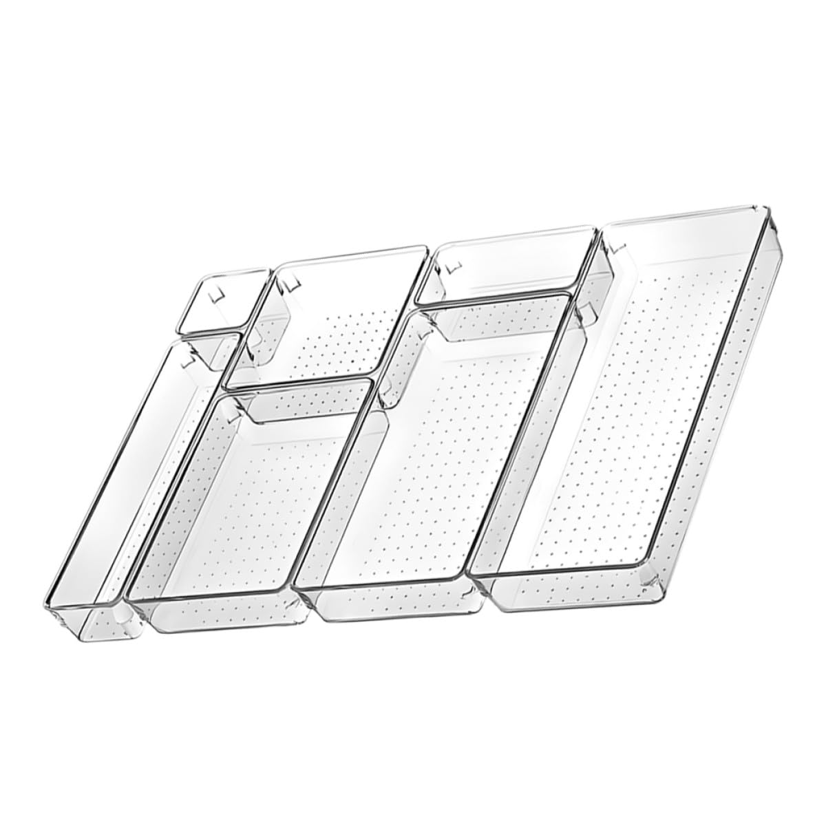 Luxshiny Set Organizer per Cassetti in Pet Dimensioni, Portaoggetti Versatile per Trucco e Cancelleria, Organizzazione Comoda per Scrivania e Casa