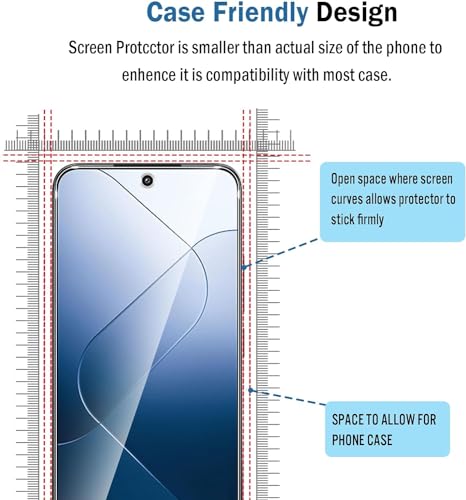 Image of Tempered Glass Screen Protector Compatible for Xiaomi 14 5G with Edge to Edge Coverage and Easy Installation Kit, Pack of 1, Black