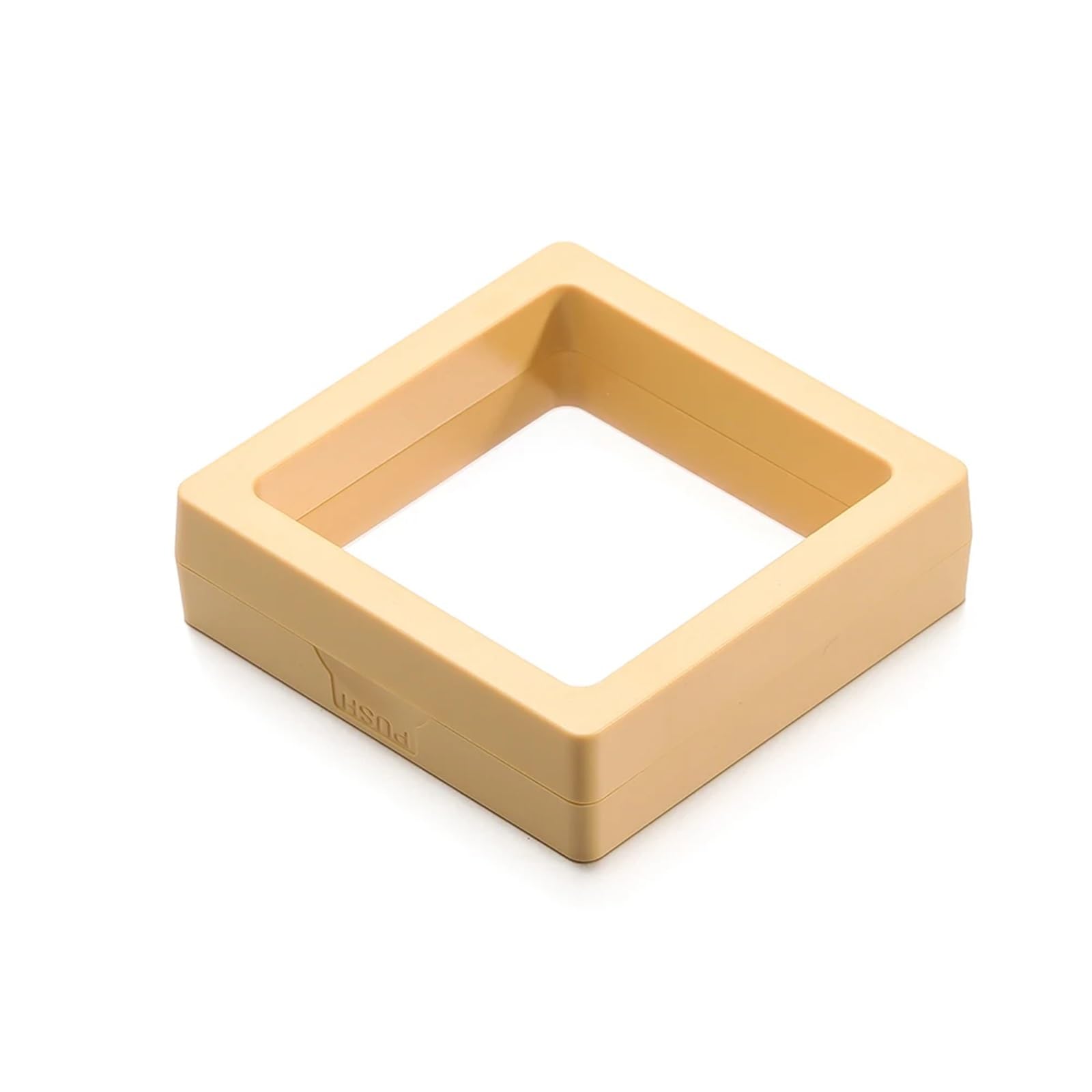 20pcs Colorful 3D Floating Display Case Jewelry Storage Box Film Suspension Hand String Bracelet Elastic For Earring Necklace Bracelet(Light yellow,7x7cm)