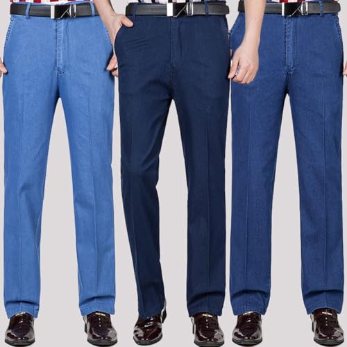 Men's High Waist Straight Fit Jeans,Jettjeans - Men's High Waist Retroslim Fit Straight Leg Jean2