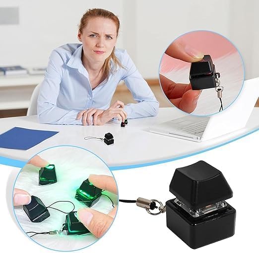 1Pc Black Keyboard Keychain Light Up 7 Modes LED Light Toys Stress Relief Gifts,Stress Relief Artifact to Pass The Time to Class Fidget Toys and Office Boring Vent Novelty Squeeze Toys - Image 4