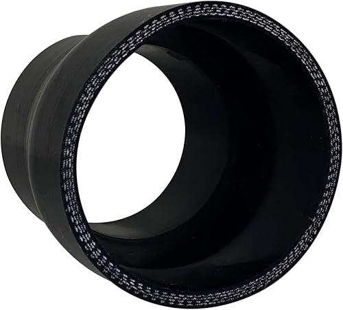 Miniatura 9 de ID 2.25" a 2.75", longitud 3" Reductor de silicona manguera de acoplador recto, tubo intercooler universal reforzado de 4 capas, color negro