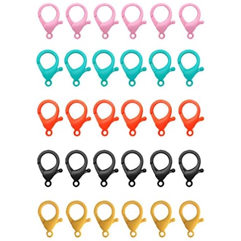 HEALLILY 30 Stück Kunststoff Hummerkralle Verschlüsse Hartplastik Hummer Verschluss Haken Clips Maske Lanyard Karabinerhaken Cover