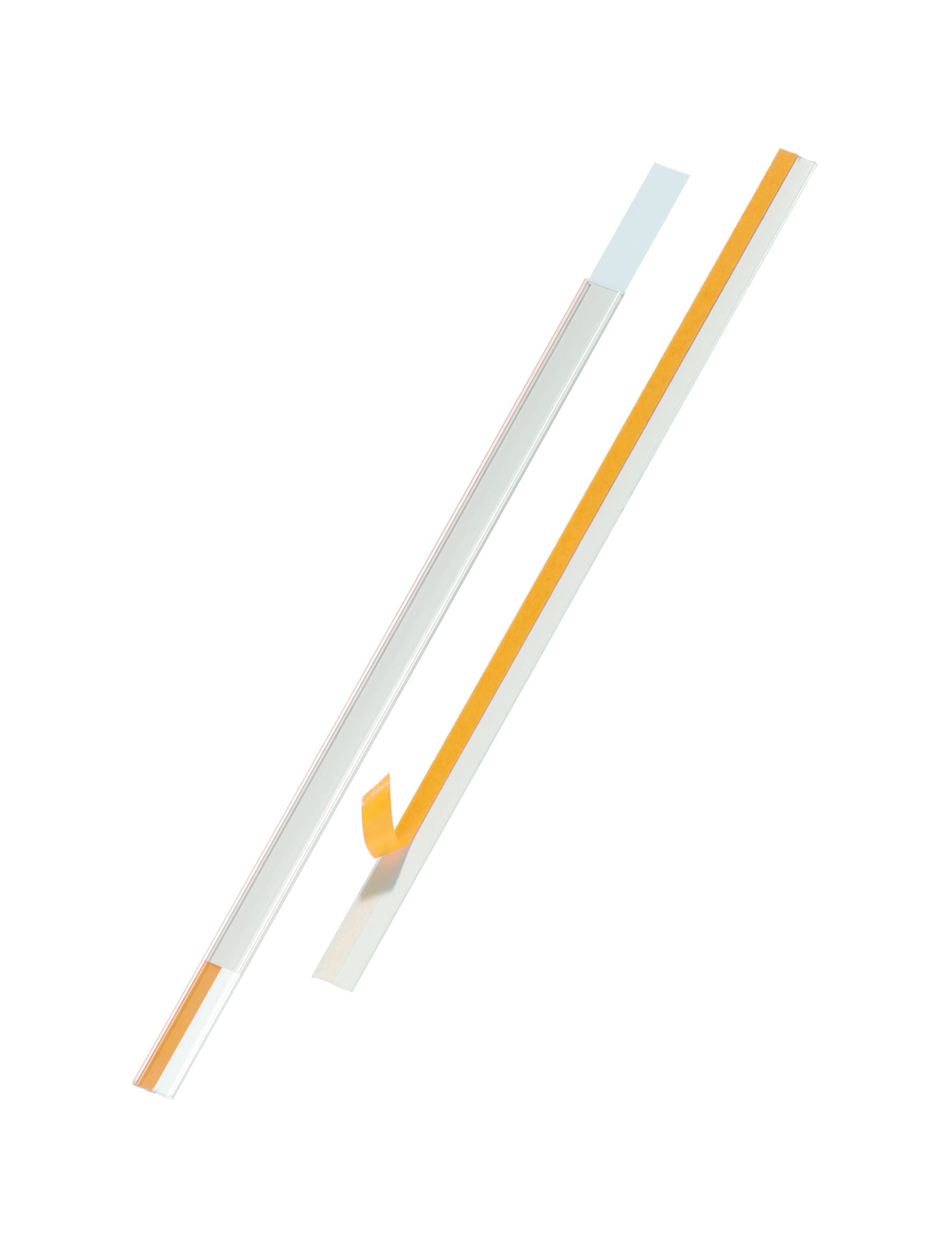 Durable SCANFIX Self-Adhesive Scannable Retail Ticket Holder Strip - 1000 x 20mm - Pack of 25 Transparent Label Holders - For Retail Shelves and Warehouse Racking