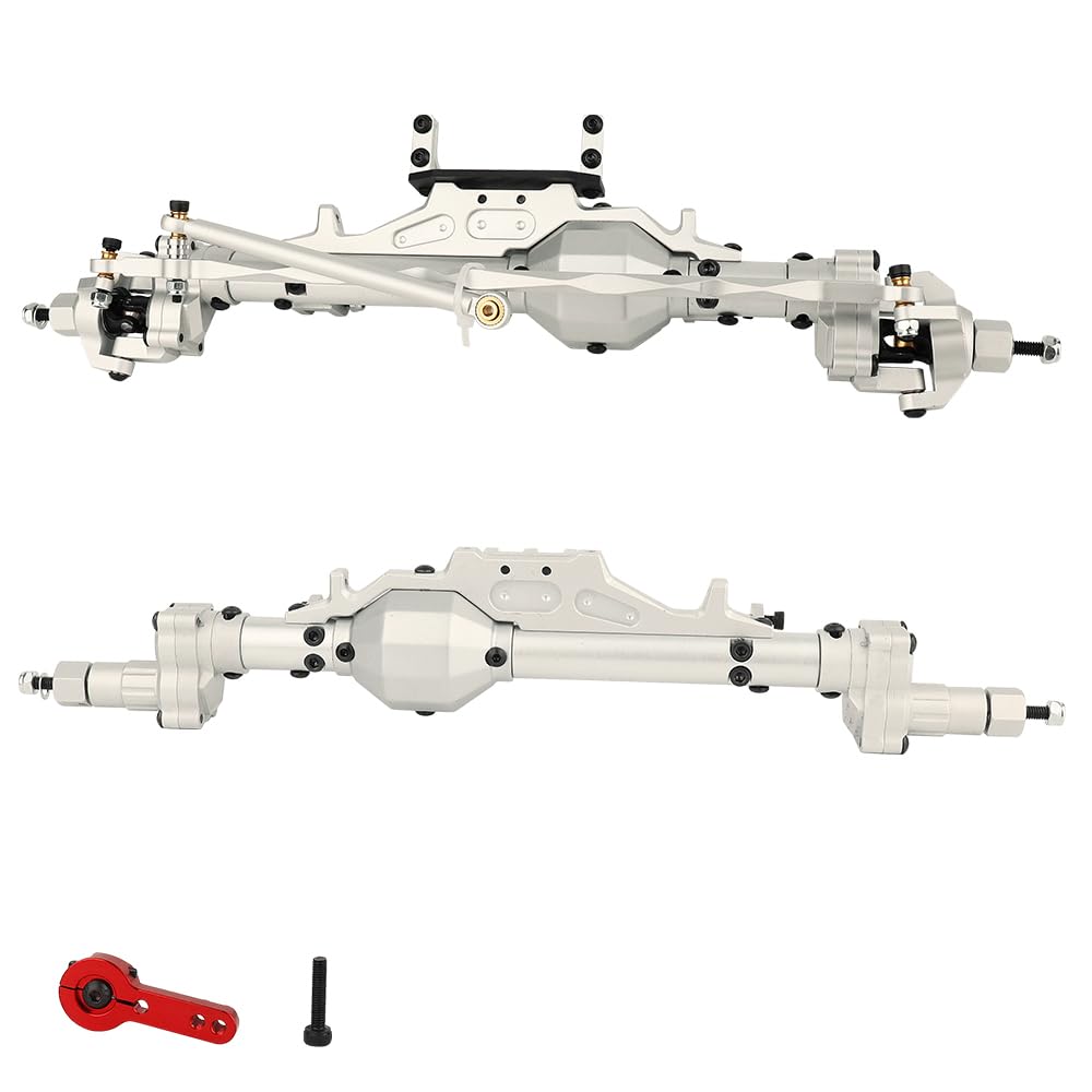 RZXYLRC CNC Metal Complete Front Rear Portal Axle for 1/10 RC Crawler Axial Wraith 90018 90048 90053 90018 90020 90045 90056 RR10 AX10 Upgrades Part (Silver)