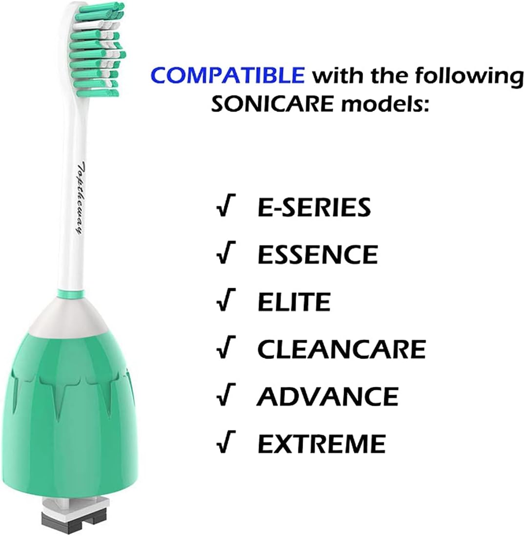 Toptheway Replacement Brush Heads - Compatible with Philips Sonicare E Series Electric Toothbrush HX7022/66, Fit Sonicare Essence, Xtreme, Elite, Advance and CleanCare, 6 Pack for Family
