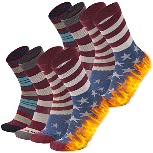 American Flag Socks, Ristake Mens Crazy Funny Chicken Stripe Cushioned Socks Juniors Soccer Football Basketball Baseball Golf Team Socks Patriotic Crew Socks for Memorial Day Flag Day, 4th of July