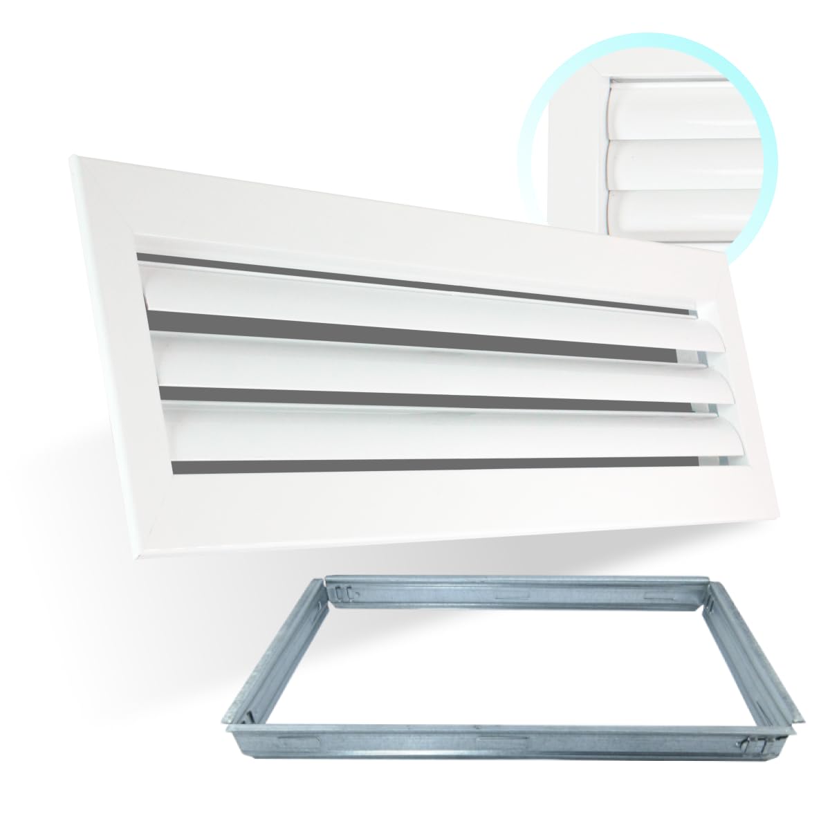 Griglia Di Ventilazione 300 Mm X 300 Mm, Copertura Di Ventilazione Su Entrambi I Lati Per Porta Di Ventilazione, Per Parete Laterale Del Bagno (bianco - Foto 5