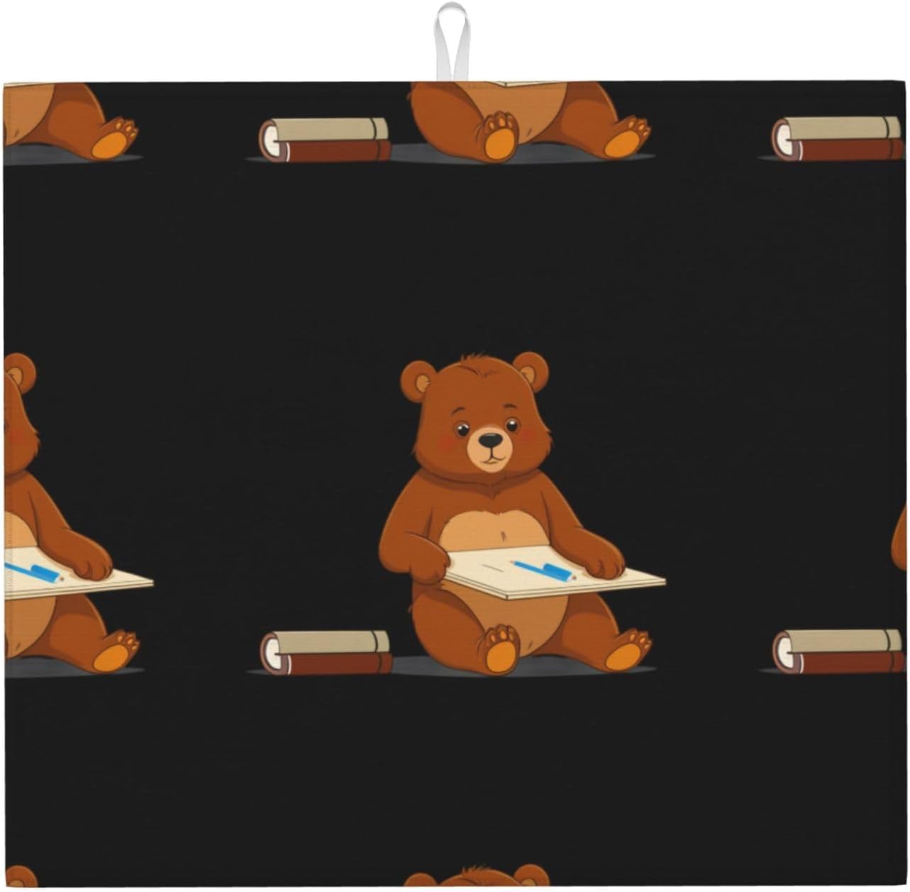 Kitchen countertop Absorbent pad HJFCZH Drawing Board with Little Bear Prints Non-Slip and Quick-Drying for Storing Tableware and Cleaning countertops 18 x 16 in
