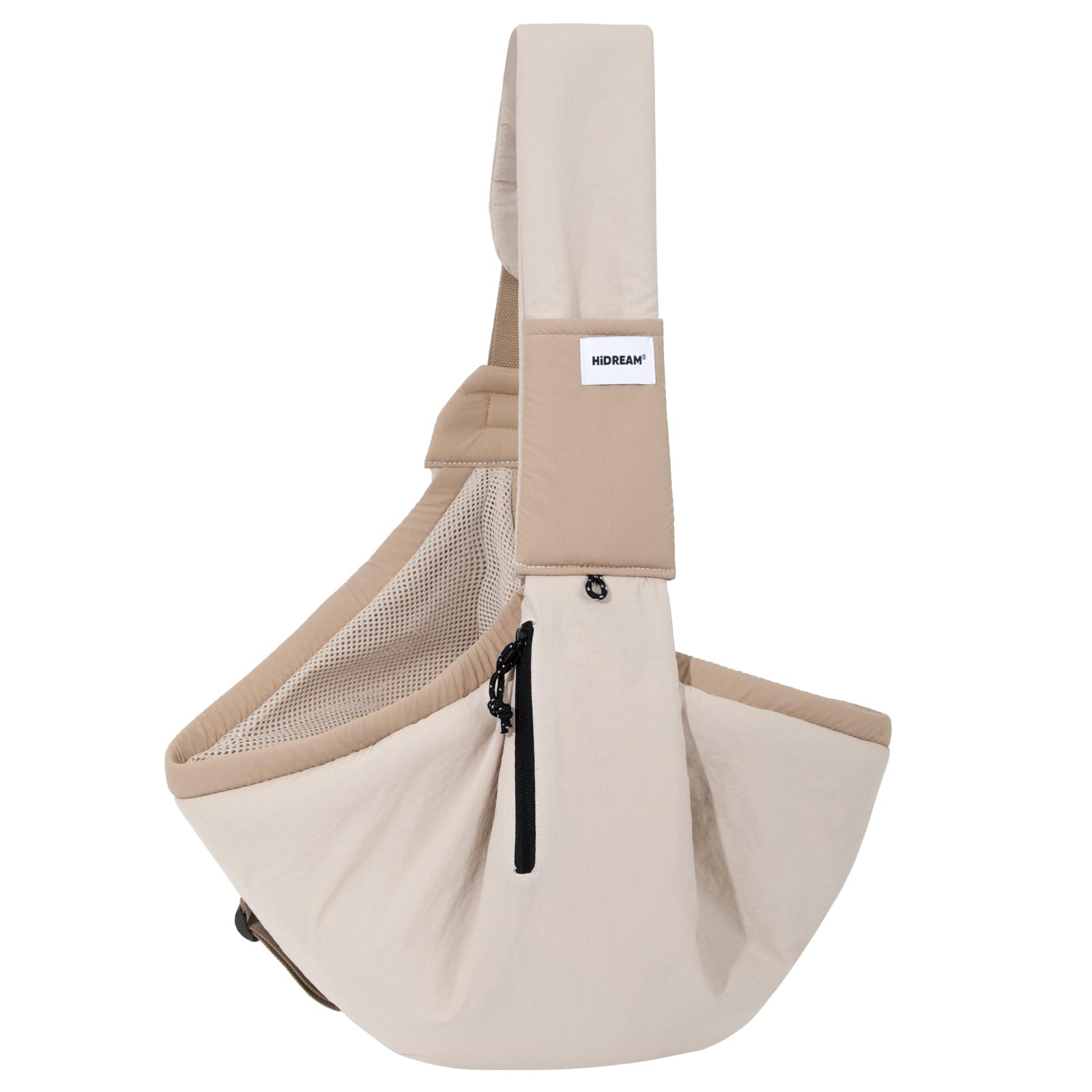 Sac de transport à bandoulière pour petit chien, chat et chat avec ruban adhésif fixe et poche latérale, sac de transport à bandoulière pour chiot et chat pesant jusqu'à 8,8 kg (marron)