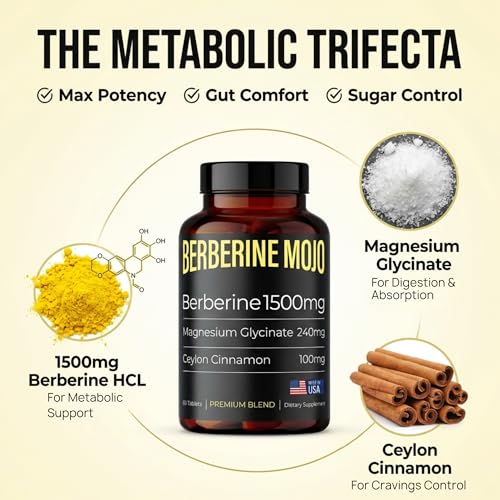 image for Berberine Mojo Berberine 1500mg Supplement with GLP-1 & Glucose Suppor
