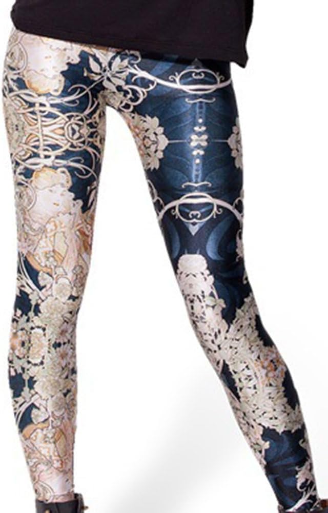 Sister Amy Girl 3D Printed Geometric Figures Ankle Elastic Tights Legging - Image 2