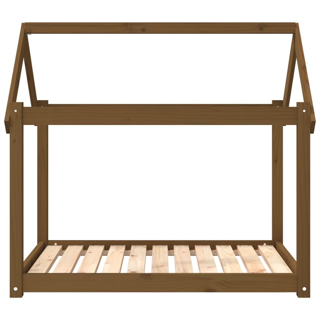 Cuccia per cani in legno di pino massiccio, 101 x 70 x 90 cm, morbido cuscino imbottito, divano antiscivolo, materasso lavabile, lettino per cuccioli e anziani, colore: marrone miele