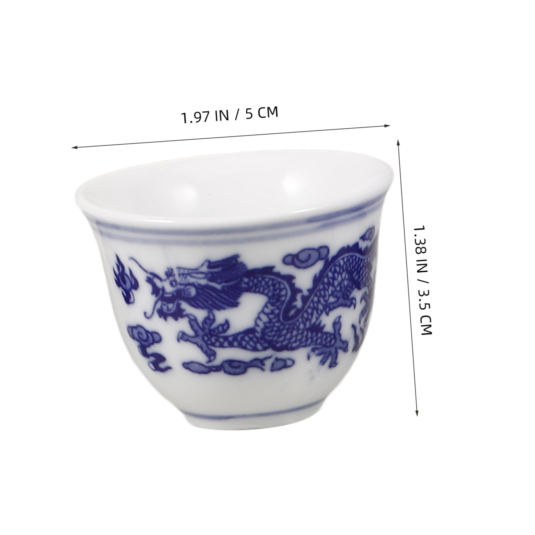 PRETYZOOM 20 Piezas Vaso De De Porcelana Azul y white. Tazón De Té De Kung Fu Taza Para Beber Taza De Té Chino Taza De Te Chino Copa De Vino Del Templo Taza De Tiro Cerámica