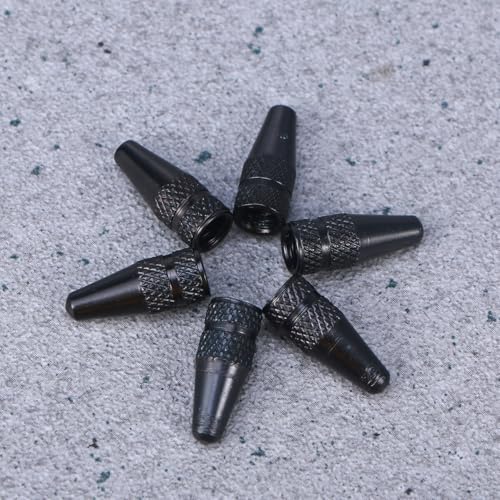 12 tapones de válvula de aleación de aluminio para bicicletas, tapas antiherrumbre y antipolvo para válvulas francesas, negros, fáciles de instalar con rosca lisa, para bicicletas de carretera y montaña miniatura 7