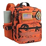 flipfit Mini mochila táctica de 9L para hombres y mujeres, pequeña mochila táctica militar para gimnasio, senderismo, camping, ciclismo (fantasma de Halloween), mapache naranja, 8.5 x 9 x 12 inches,