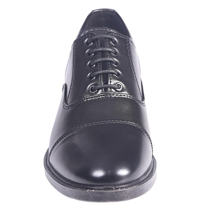 Image of Liberty Kulture Men's Leather Oxford Shoes, Police, Officers, Formal Lace-Up Mid Top Shoes Oxford-Black-7
