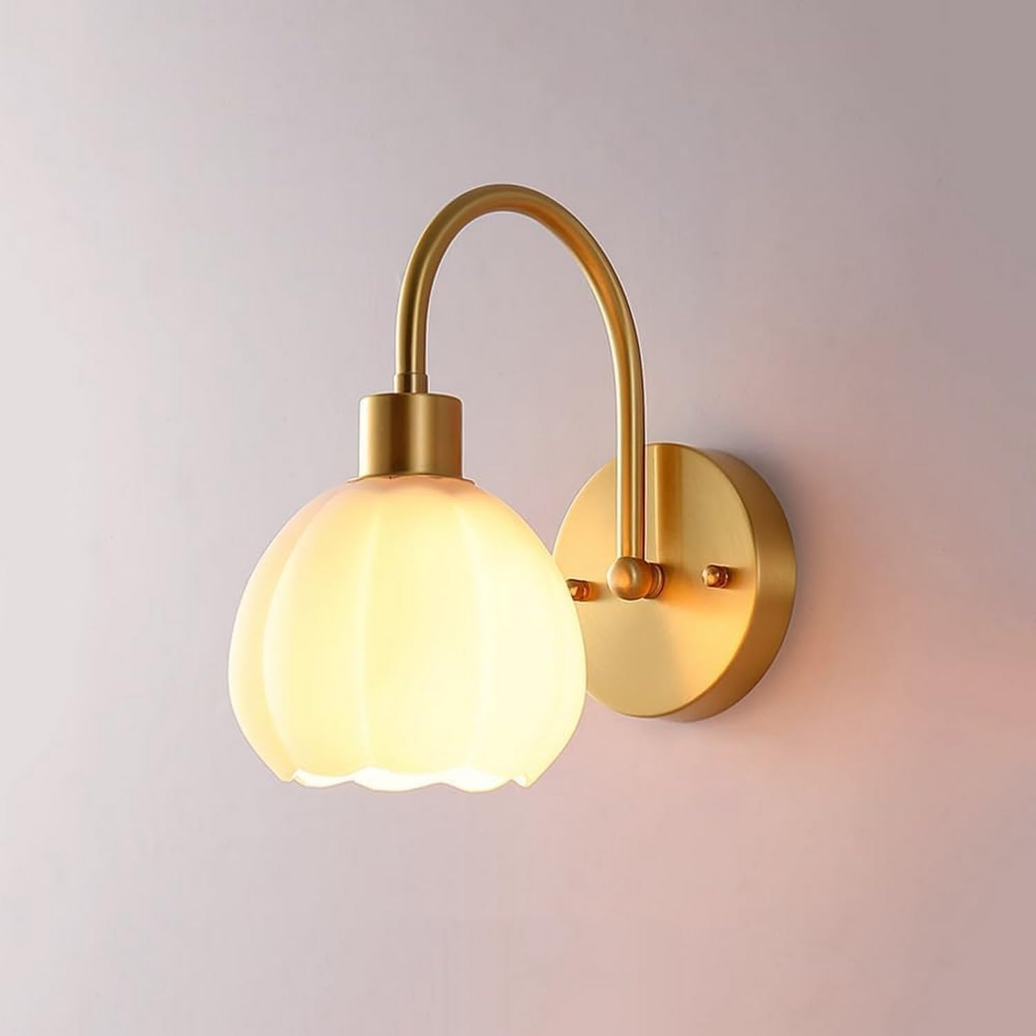 JYBNBBE Wall Light Bedside Decor Lamp Small Lights with Glass Shade Home Brass Sconces Modern Bedroom Lighting,Chandelier
