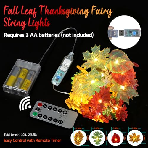 Fall-Leaf-Lights-Thanksgiving-Fairy-String-Lights-Harvest-Decorative-Lights-Maple-Oak-Decor-10ft-30LED-USB-Plug-in-or-Battery-Power-Lights-for-Home-Bedroom-Autumn-Wreath-Tree-Decor Fall Leaf Lights Thanksgiving Fairy String Lights Harvest Decorative Lights Maple Oak Decor 10ft 30LED USB Plug in or Battery Power Lights for Home Bedroom Autumn Wreath Tree Decor