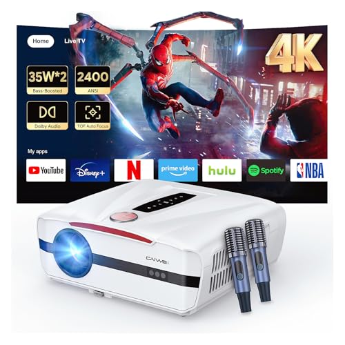 4K Smart Projector, 2400 ANSI, AI MEMC, WiFi 6, AI-PQ Auto Focus & Keystone, HDMI 2.1, 70W Dolby...