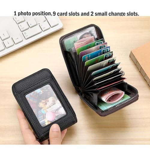 Credit Card Case Compact Wallet with ID Window for Men and Women with 11 Card Slots (Black)2