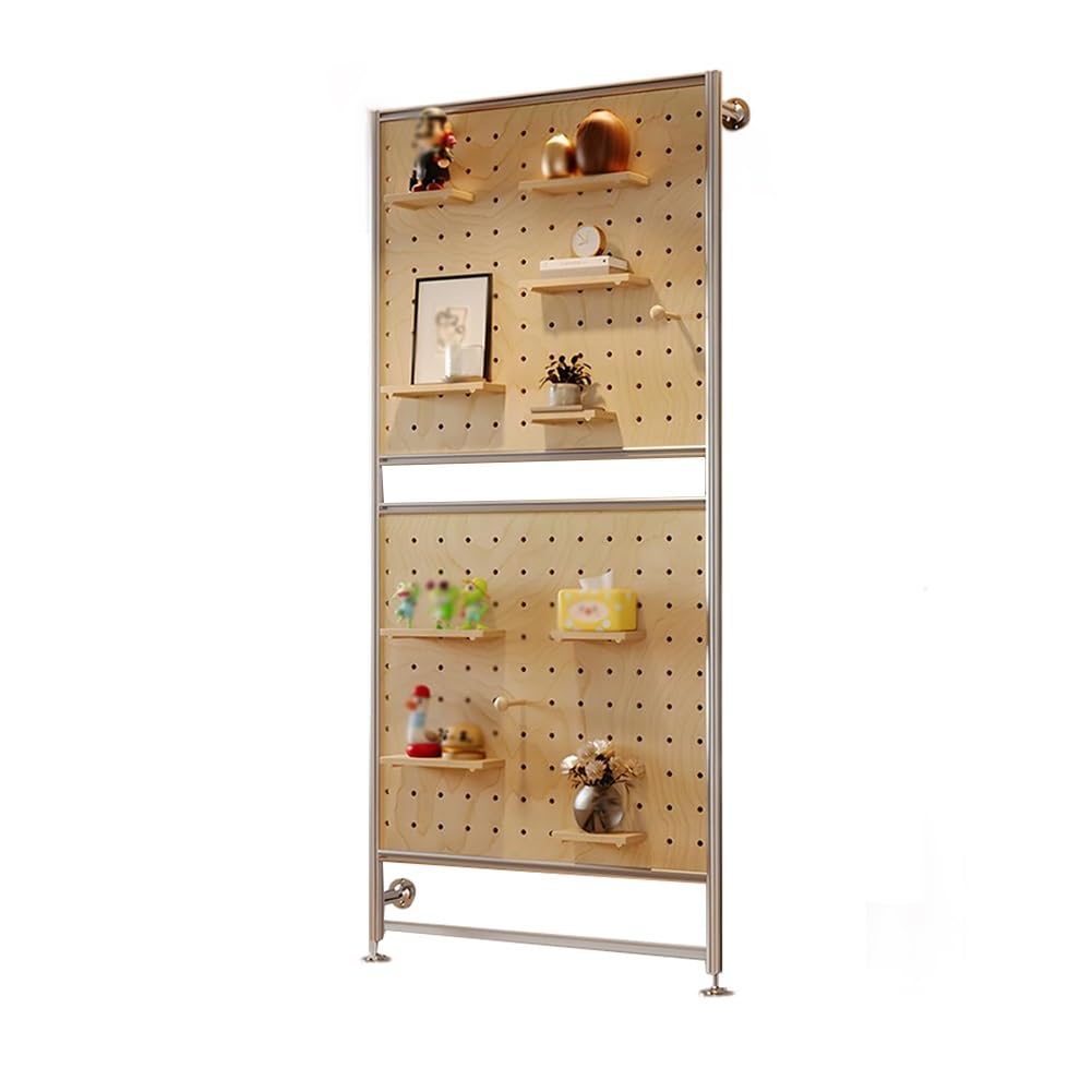 Modułowa tablica ścienna - 18 mm panel wystawowy z litego drewna do przechowywania narzędzi, biura i gier, wszechstronne beżowe rozwiązanie do montażu na ścianie, 90 x 150 cm