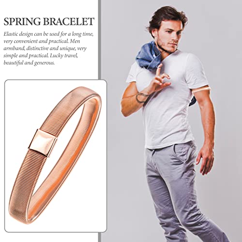 Lurrose Pulseira masculina de liga superior do braço, pulseira da amizade, braçadeira de ouro rosa
