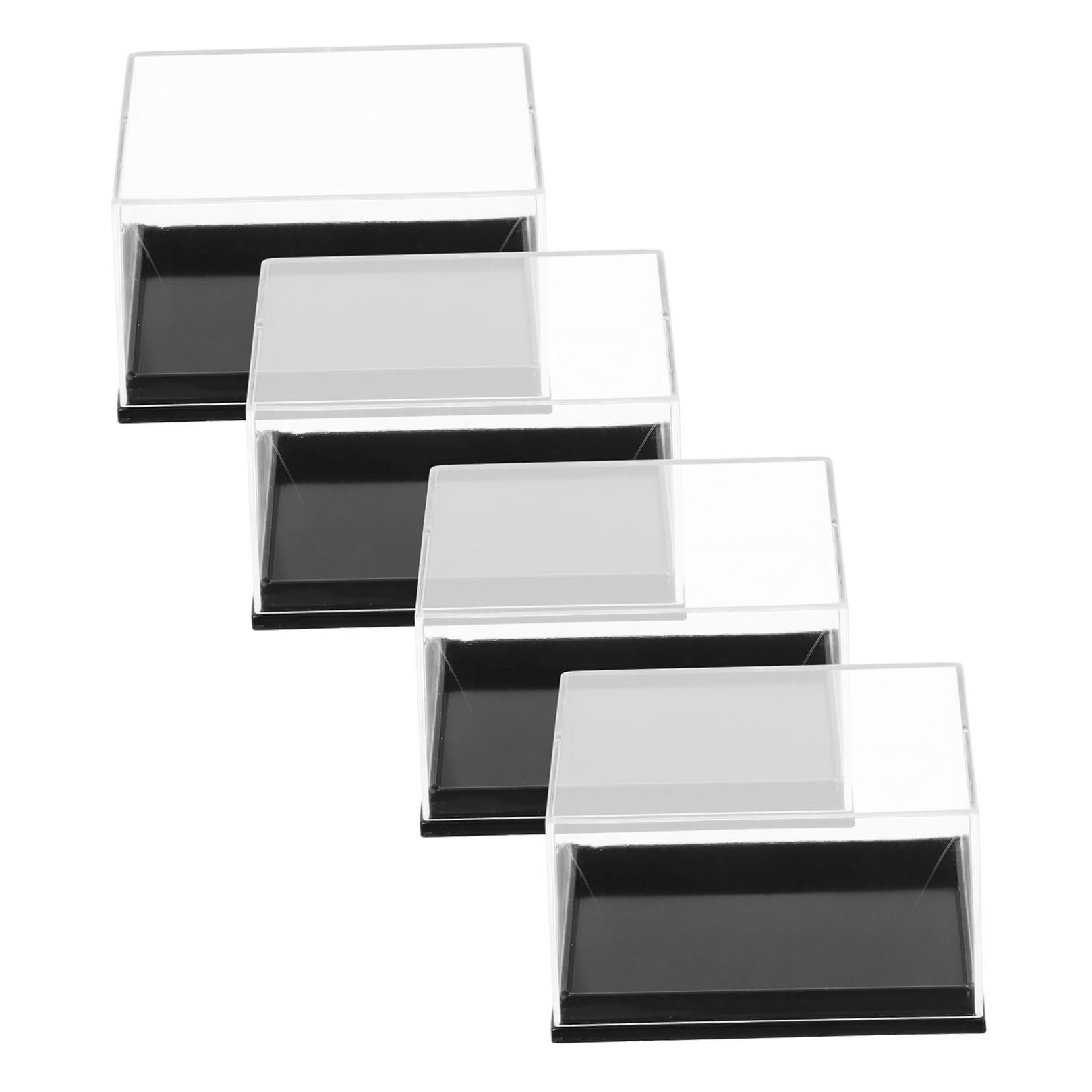 ORFOFE 12 Pcs Specimen Case Gemstone Storage Cases Mineral Specimen Containers Specimen Storage Case Clear Display Cases Mini Gemstone Display Case Transparent Mineral Showcase Plastic