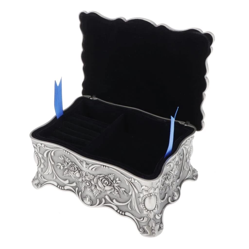 Boîtes à bijoux, Coffret à bijoux ancien vintage gravé motifs floraux