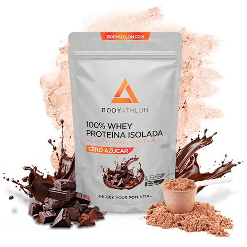 Proteína Isolate Chocolate 500g Sin Azúcar Sin Edulcorantes– Aislado de Proteina de Suero, Alta en Proteínas 80%  Recuperación y Definición Muscular | Suplemento Deportivo Sin Azúcar  Bodyathlon