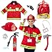 Born Toys 8 PC Premium WASHABLE kids Fireman Costume Toy for kids,Boys,Girls,Toddlers, and children with complete firefighter accessories