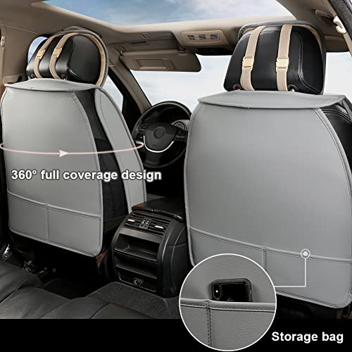 Giant Panda Car Seat Covers Full Set With Waterproof Leather Car Seat Protectors Covers Automotive Vehicle Cushion Cover Universal Fit For Most Cars (Gray) #TOP6
