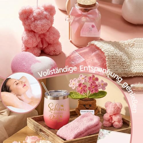 sopalmy Geschenk für Frauen, Schön dass es Dich gibt Geschenkset, Danke Geschenkbox für Freundin, Schwester, Ehefrau, Mama, Kollege, Mutter Inspirierende Geschenke Geschenkidee für Geburtstag