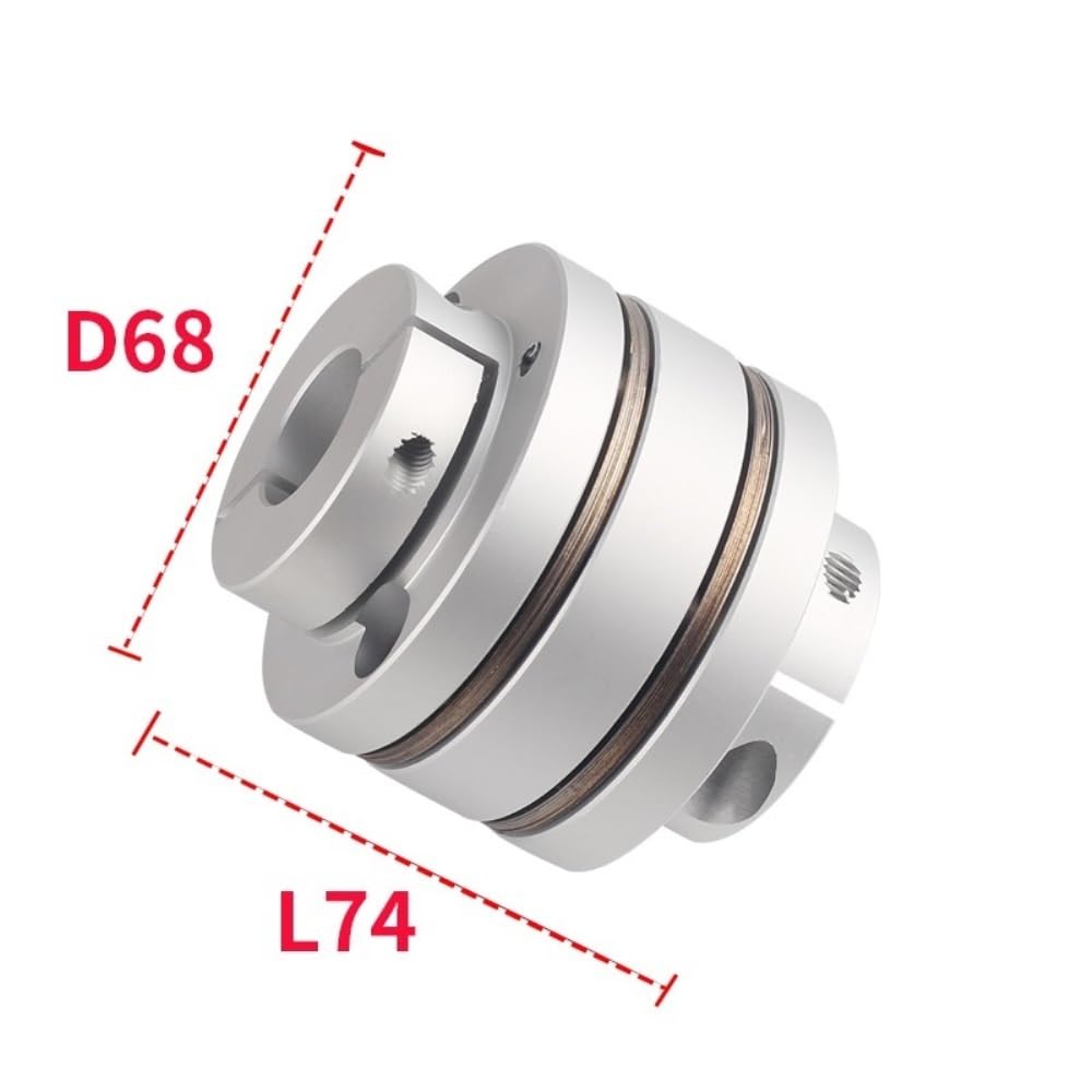 1 pz giunto flessibile flangia diaframma D68 L74 connettore giunto doppio albero giunto elastico alluminio ad alta rigidità Fix Munt(14X14mm)