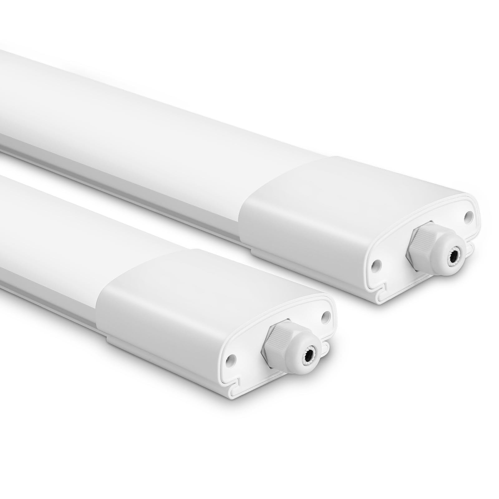 IEGLED 2er Pack LED-Deckenleuchte 60CM, 20W 2200LM Feuchtraumleuchte 4000K Neutralweiß, LED Deckenlampe mit IP65 Wasserfest, Lampen Weiß als Wohnzimmerlampe, küchenlampe, Kellerlampe