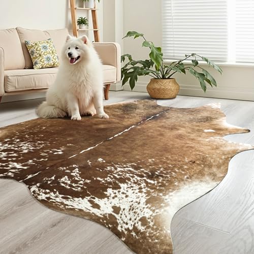 Tapis imprimé vache synthétique décor occidental salon et chambre - 6