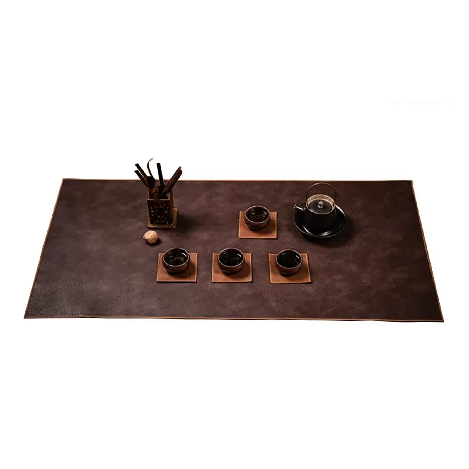 Set de table en cuir marron lavable pour tapis de table propre