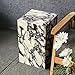 Luxury Marble Side Table,Square End Table for Modern Sofa and Bed, Living Room, Sofa, Bedroom（Calacatta Viola）