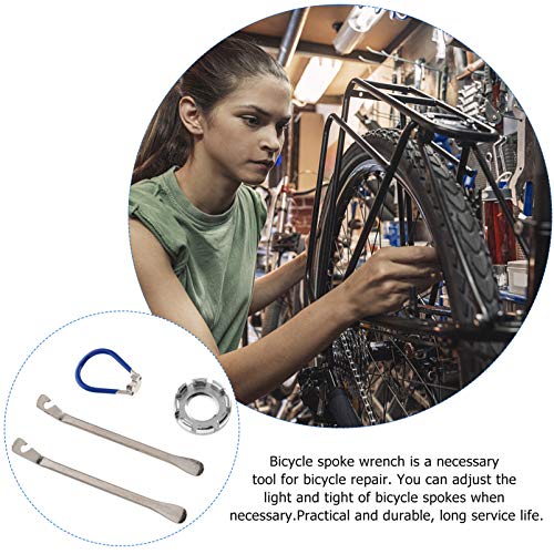 Garneck Kit de chave de raio de bicicleta com alça de borracha, kit de ferramentas de raio de alavan