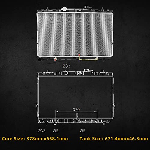 Image of DWVO Radiator Complete Radiator Compatible with 2000-2003 Chevy Impala, 2000-2003 Chevy Monte Carlo, 2000-2005 Buick Century, 2000-2004 Buick Regal 3.1L 3.4L 3.8L V6 DWRD1009
